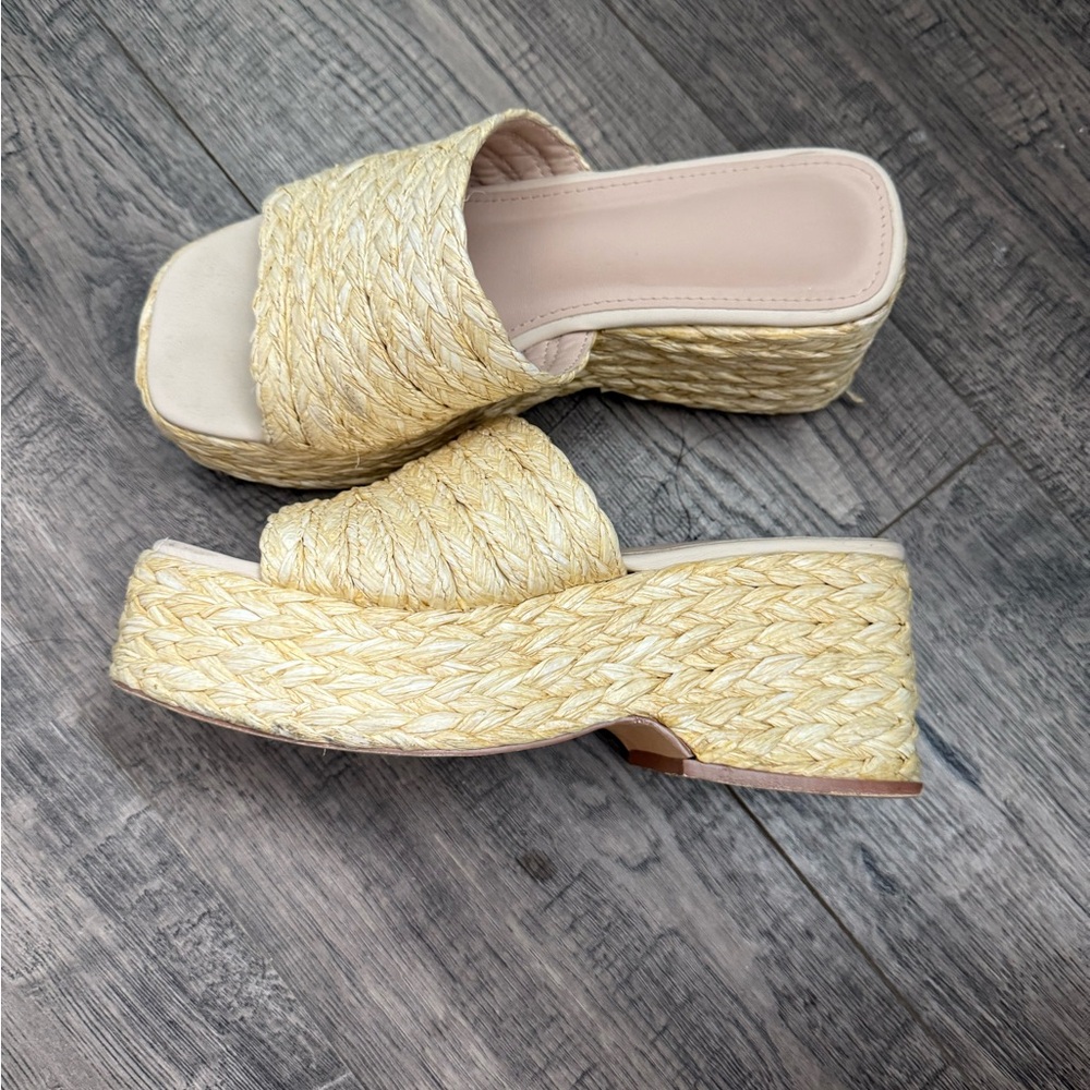 Elegant Espadrille Platform Woven Sandals
